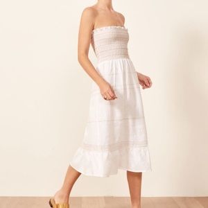Reformation White Linen Bermuda Dress